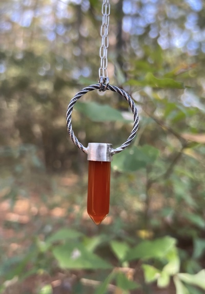 Carnelian Hoop Necklace