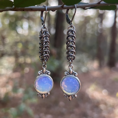 Framed opalite earrings 