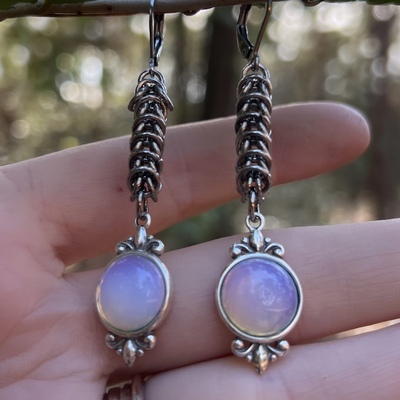 Framed opalite earrings 