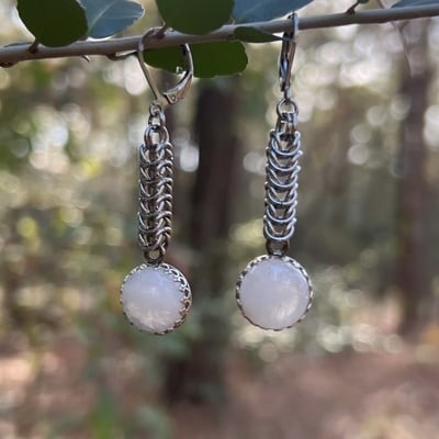 Framed moonstone earrings  - Thumbnail 1