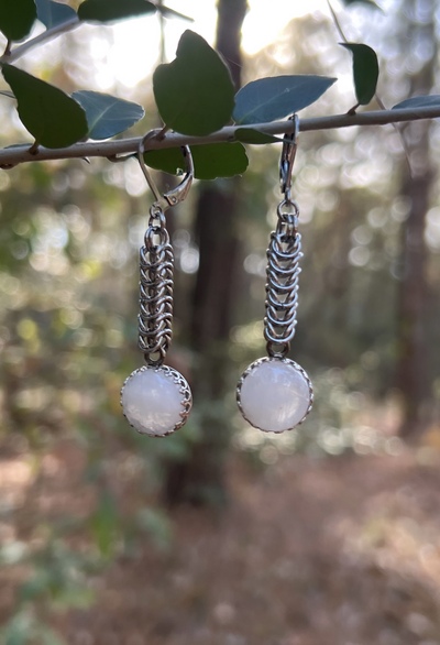 Framed Moonstone Earrings 