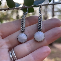Framed Moonstone Earrings  - Thumbnail 1
