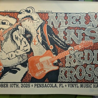 Melvins & redd kross screen printed gig poster pensacola 2025 