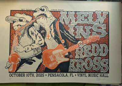 Melvins & Redd Kross Screen Printed Gig Poster Pensacola 2025 