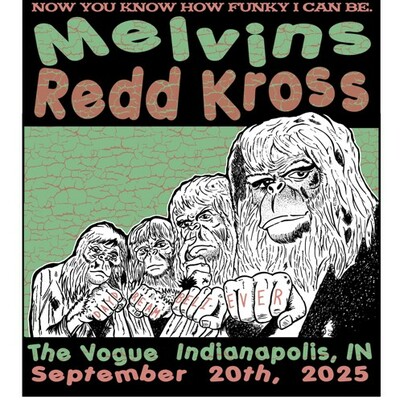 Melvins & redd kross screen printed gig poster indianapolis 2025 