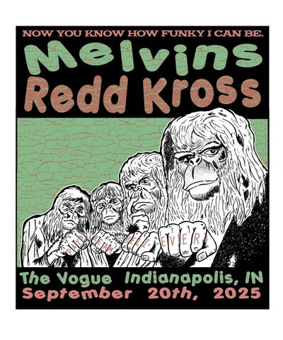 Melvins & Redd Kross Screen Printed Gig Poster Indianapolis 2025 