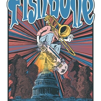 Fishbone screen printed gig poster warped tour 2025