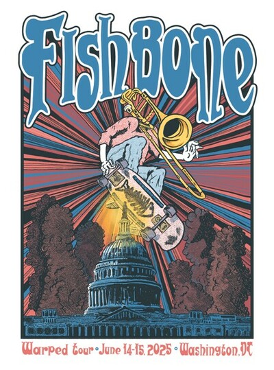 Fishbone Screen Printed Gig Poster Warped Tour 2025