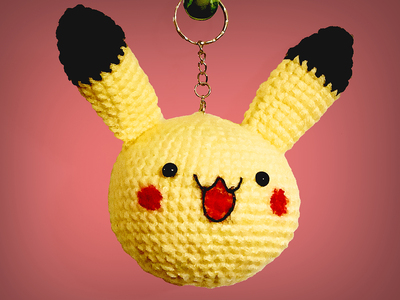 Pikachu Crochet Keychain Made by Mom