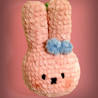 Fuzzy Bunny Keychain Crochet Made by Mom - Thumbnail 2