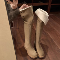 Winter warm boots over-the-knee boots belt buckle elastic boots - Thumbnail 5