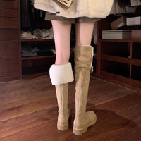 Winter warm boots over-the-knee boots belt buckle elastic boots - Thumbnail 6