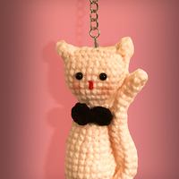 Slim Kitty Crochet Keychain Made by Mom - Thumbnail 1