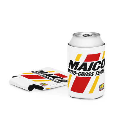 Maico moto-cross team striped moto can cooler