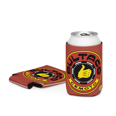 Bultaco red emblem moto can cooler