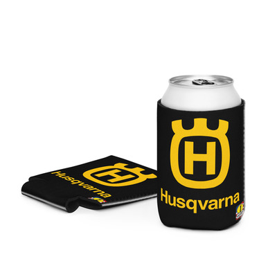 Husqvarna Gold Emblem Black Moto Can Cooler
