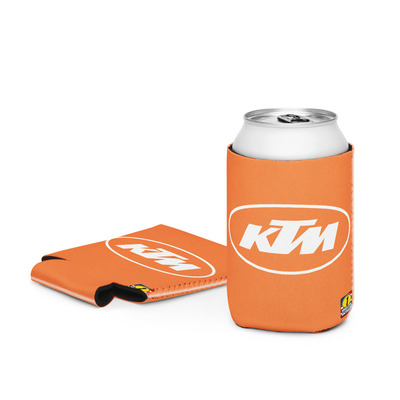 K t m white oval orange moto can cooler