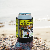 Saddleback Park Logo Collage Blk Moto Can Cooler - Thumbnail 1