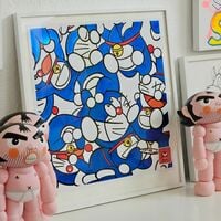 Oversize Print by Miguel Ángel Fúnez "Blue Cosmic Cat Mincemeat" - Thumbnail 5