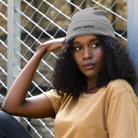 Unisex Organic Cotton Ribbed Knit Slouchy Beanie  Soft, Breathable, & Sustainable Everyday Headwear - Thumbnail 2