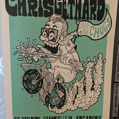 Chris gethard screen printed gig poster evansville 2024 