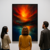 Sunset Abyss Fiery Skies Over Teal Reflections - Thumbnail 1