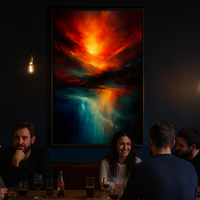 Sunset Abyss Fiery Skies Over Teal Reflections - Thumbnail 2