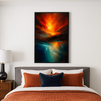 Sunset Abyss Fiery Skies Over Teal Reflections - Thumbnail 3