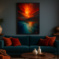 Sunset Abyss Fiery Skies Over Teal Reflections - Thumbnail 4