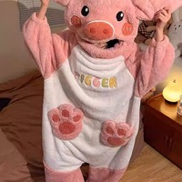 Pink Pig Fleece Onesie - Thumbnail 2