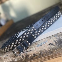2-1-2 Medium dome-stud belt (tan or black leather) - Thumbnail 5