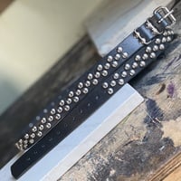 2-1-2 Medium dome-stud belt (tan or black leather) - Thumbnail 7