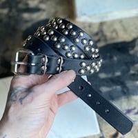 2-1-2 Medium dome-stud belt (tan or black leather) - Thumbnail 9