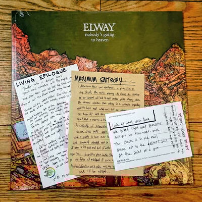 Elway "nobody's going to heaven" lp + handwritten lyrics