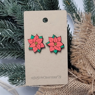 Christmas poinsettia earrings