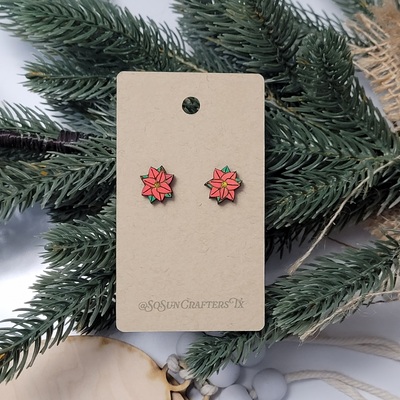 Christmas poinsettia - small earrings