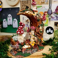 Giant Autumn Faerie Cottage w/Clear Quartz - Thumbnail 3