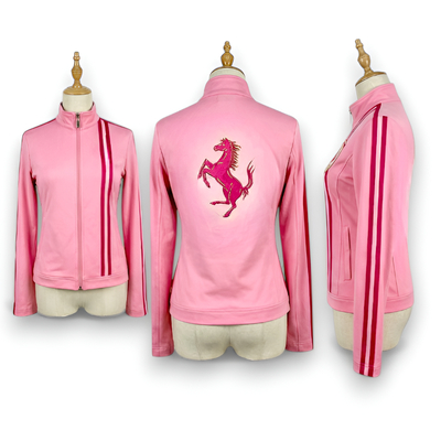 Crafted leather classic pink sports racing jacket pure lambskin motorcycle 