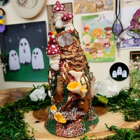 Giant Autumn Faerie Cottage w/Clear Quartz - Thumbnail 6