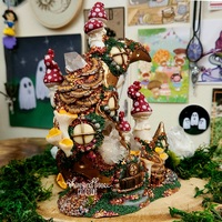 Giant Autumn Faerie Cottage w/Clear Quartz - Thumbnail 7