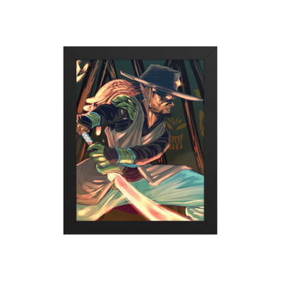 Golden blade framed poster