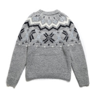 Retro design snowflake pullover sweater for women, thick knitted base layer sweater - Thumbnail 4