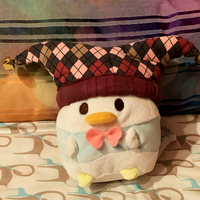 Mini Plush Jester Hat Pink Gray Argyle - Thumbnail 4