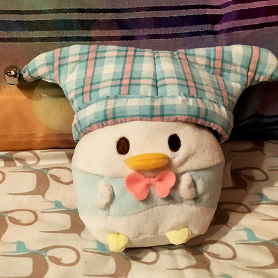 Mini plush jester hat mint and pink gingham