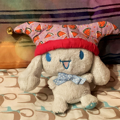 Mini plush jester hat watermelons