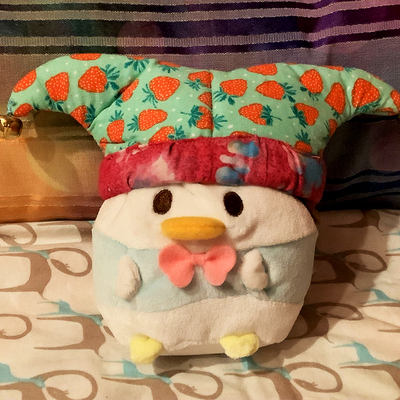 Mini plush jester hat strawberries