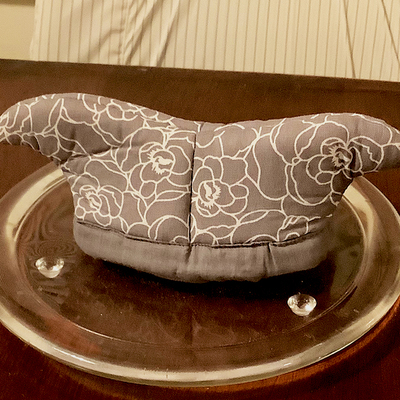 Mini plush jester hat gray flowers - Thumbnail 2