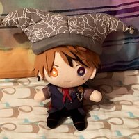 Mini Plush Jester Hat Gray Flowers - Thumbnail 1