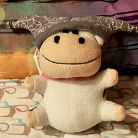 Mini Plush Jester Hat Gray Flowers - Thumbnail 3