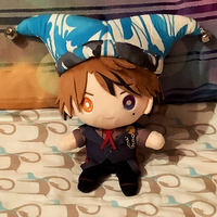 Mini Plush Jester Hat Blue Gray and White - Thumbnail 1